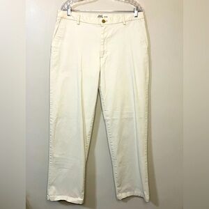 Izod Saltwater Khaki Pants Men’s 36x32 Beige Chino Flat Front Casual Preppy EUC